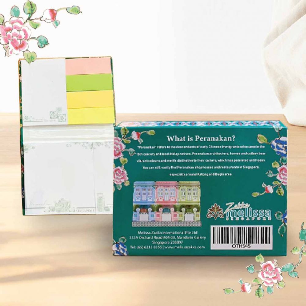 プラナカンシンガポール(グリーン)メモパッド、シンガポール