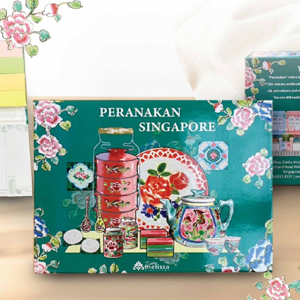 プラナカンシンガポール(グリーン)メモパッド、シンガポール